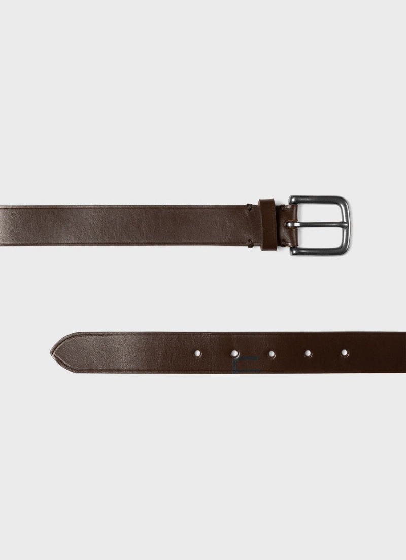 Brown Sunspel Chunky Leather Belt | 79816-GAQV | USA