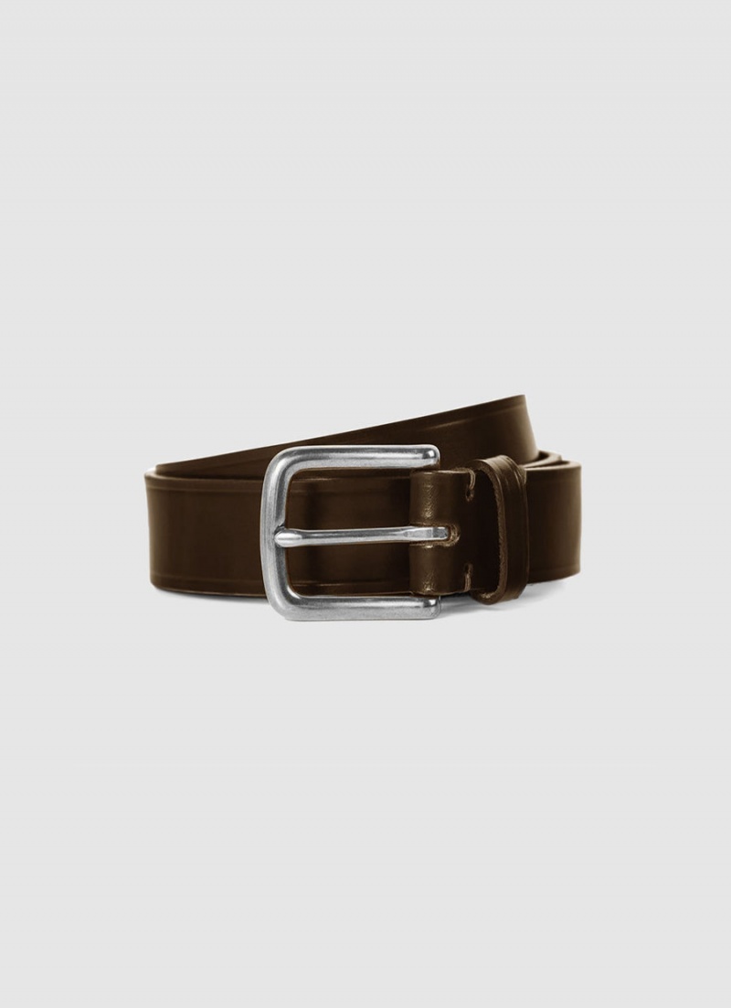 Brown Sunspel Chunky Leather Belt | 79816-GAQV | USA