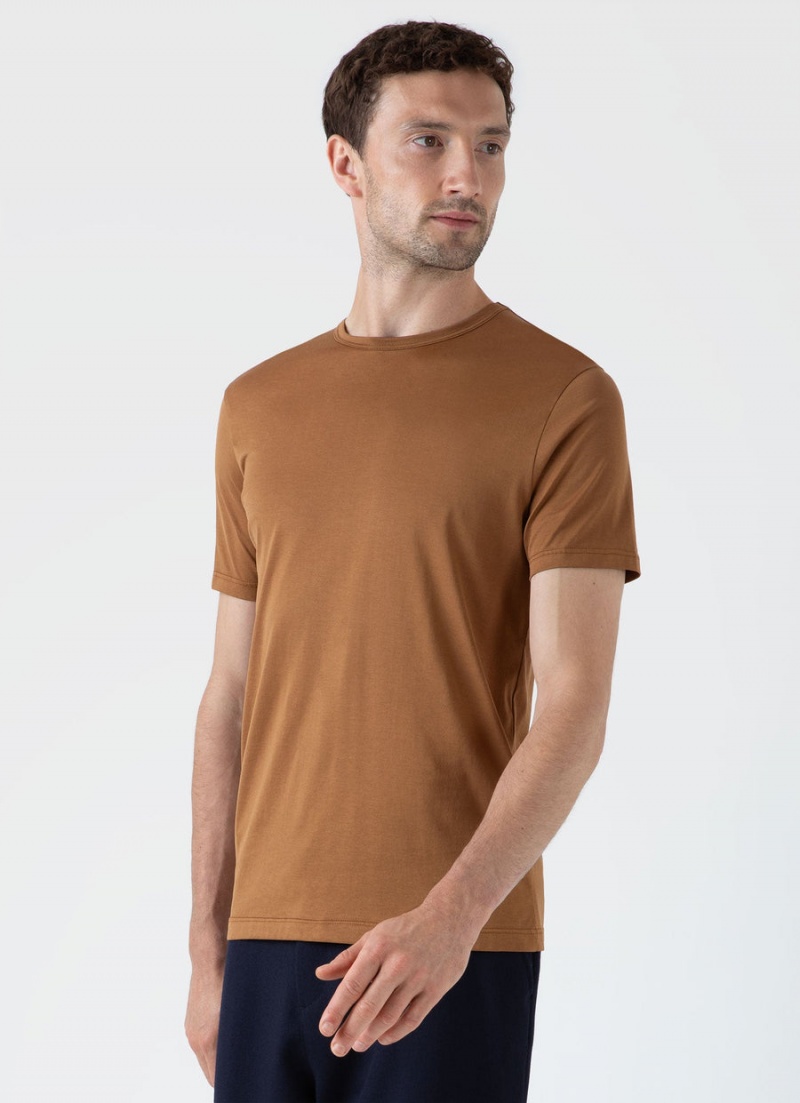 Brown Sunspel Classic T-shirt | 65184-IPTD | USA