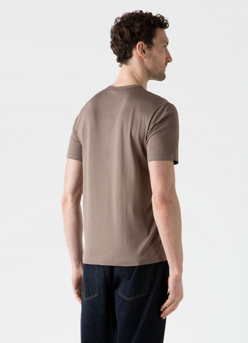 Brown Sunspel Classic T-shirt | 76830-VWTE | USA