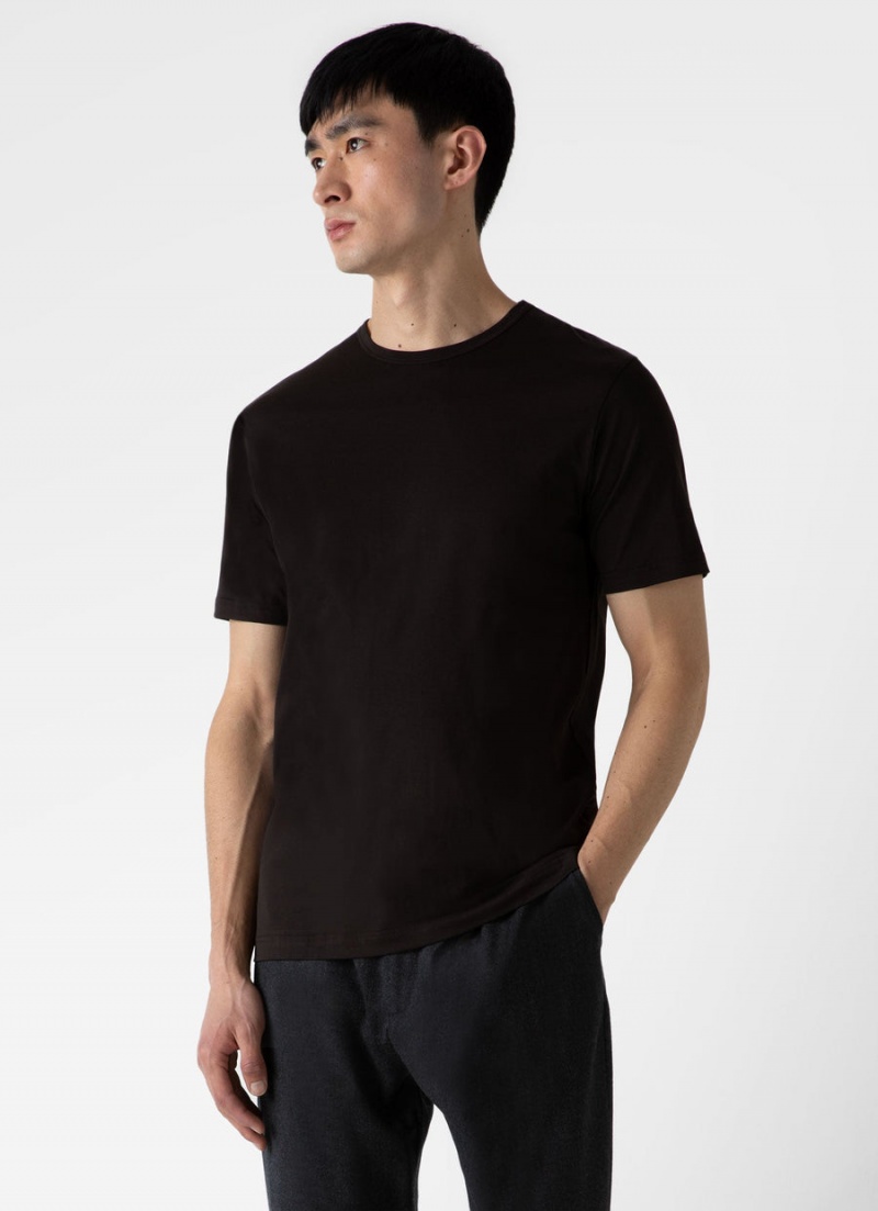 Brown Sunspel Classic T-shirt | 87216-MWPA | USA