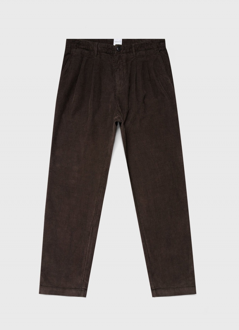 Brown Sunspel Double Pleat Corduroy Trouser | 08327-ARXS | USA