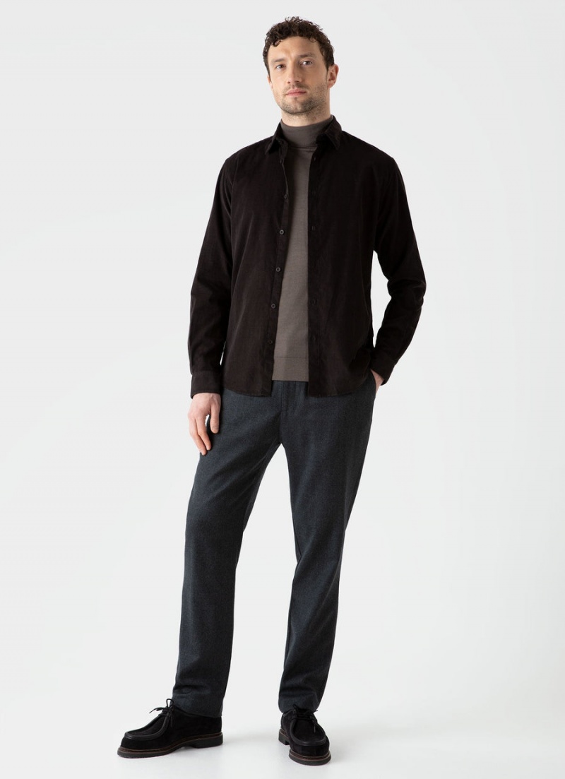 Brown Sunspel Extra‑Fine Merino Roll Neck | 12605-VJKT | USA