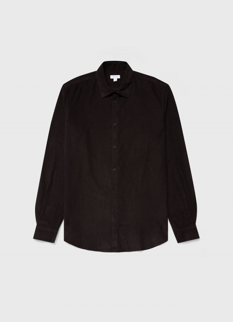 Brown Sunspel Fine Cord Shirt | 87295-SWKT | USA