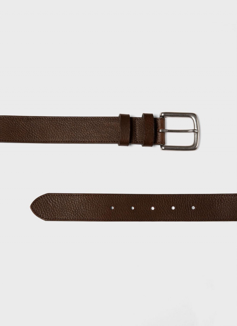 Brown Sunspel Grained Leather Belt | 92740-LDMR | USA