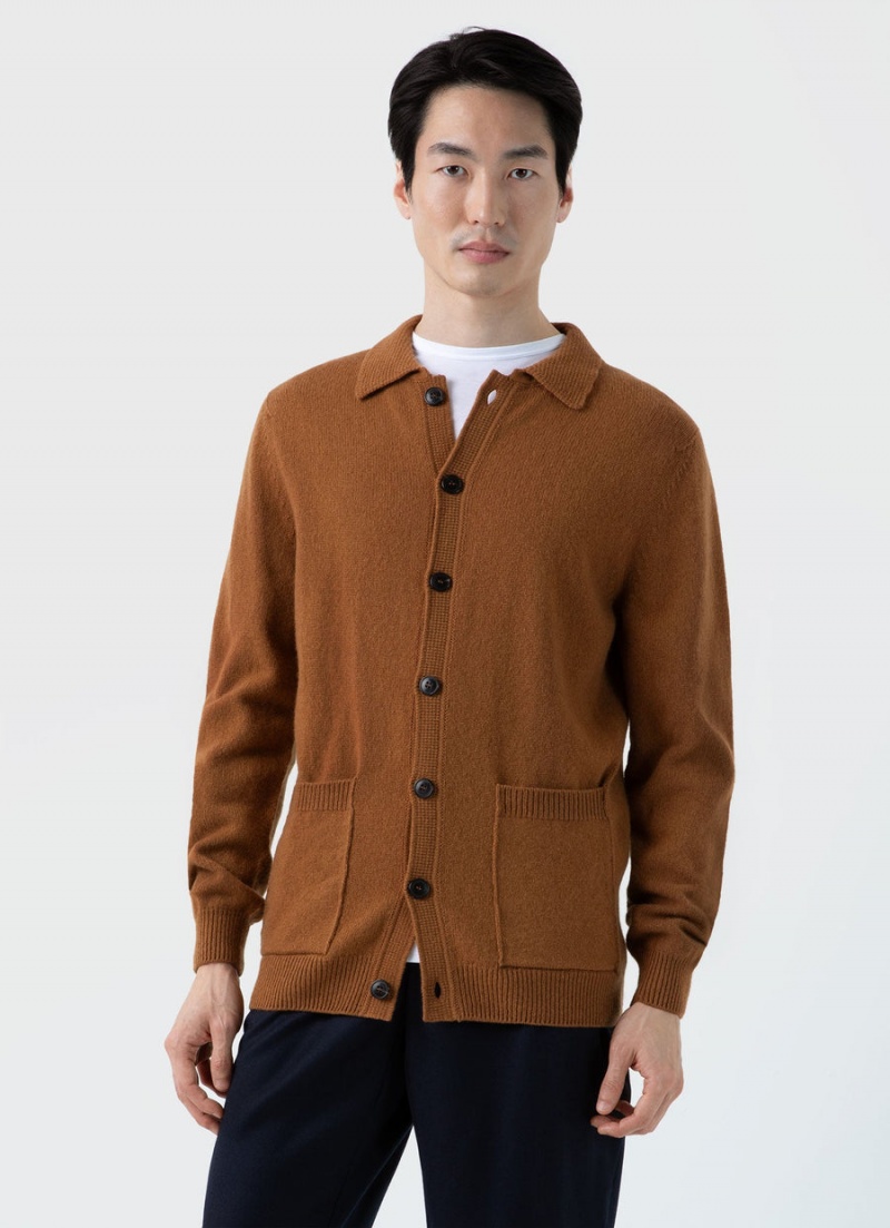 Brown Sunspel Lambswool Jacket | 49287-HBTD | USA