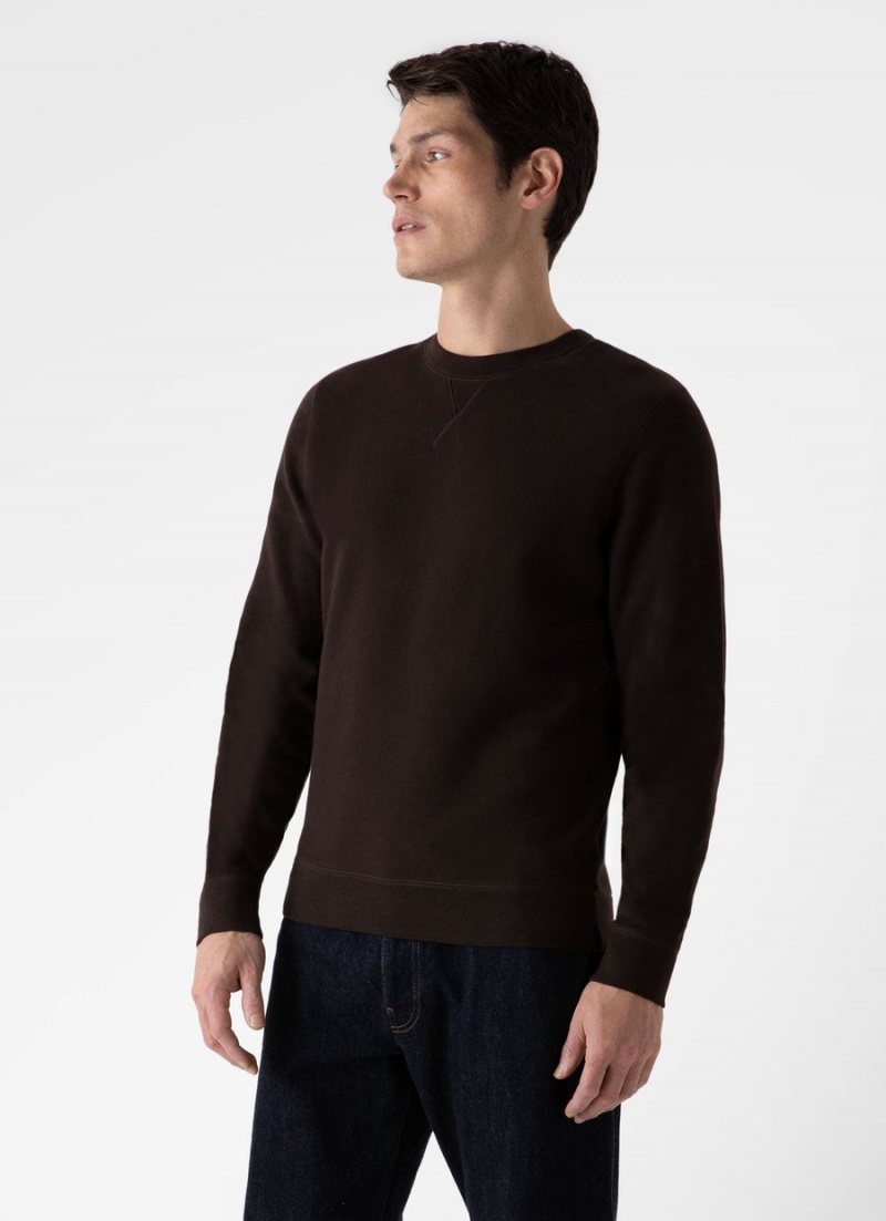 Brown Sunspel Loopback Sweatshirt | 97180-OBMT | USA