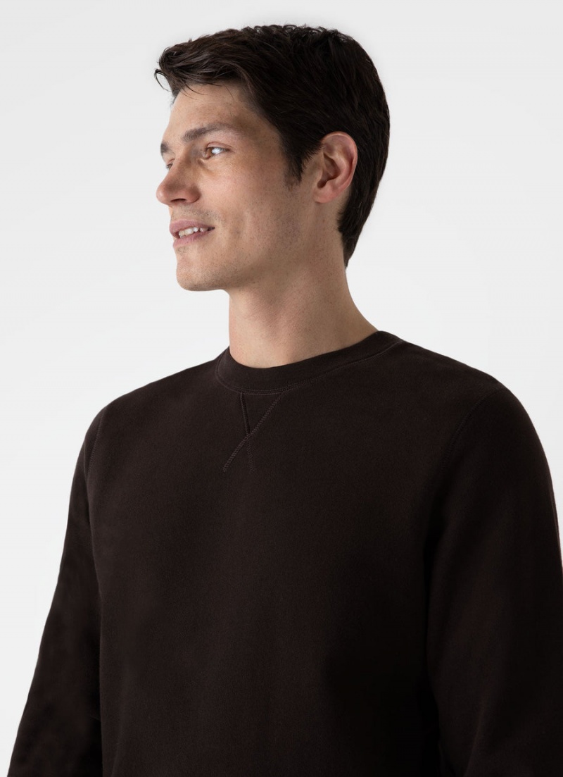 Brown Sunspel Loopback Sweatshirt | 97180-OBMT | USA