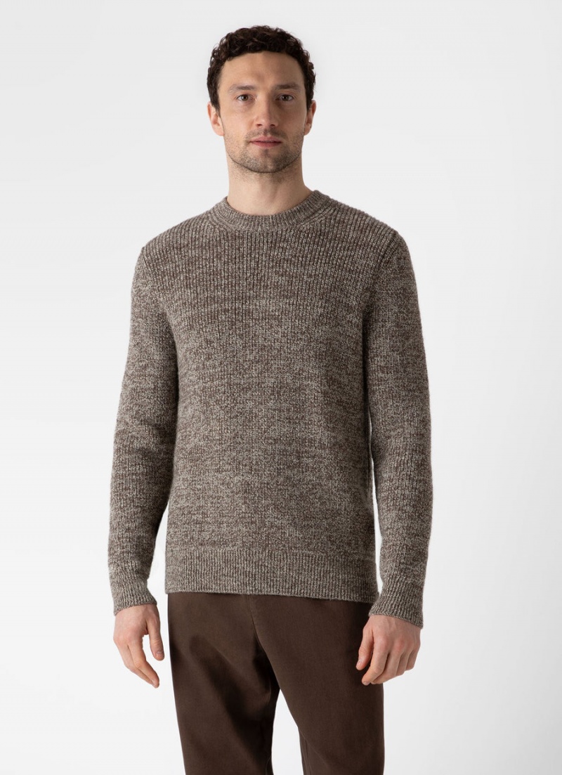 Brown Sunspel Luxury British Wool Jumper | 43257-OGMZ | USA