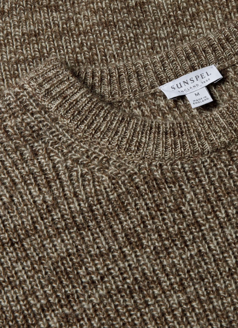 Brown Sunspel Luxury British Wool Jumper | 43257-OGMZ | USA