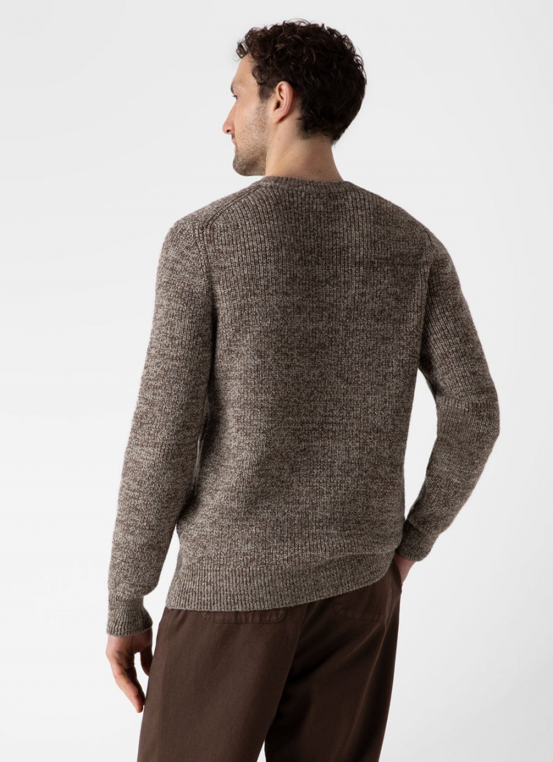 Brown Sunspel Luxury British Wool Jumper | 43257-OGMZ | USA