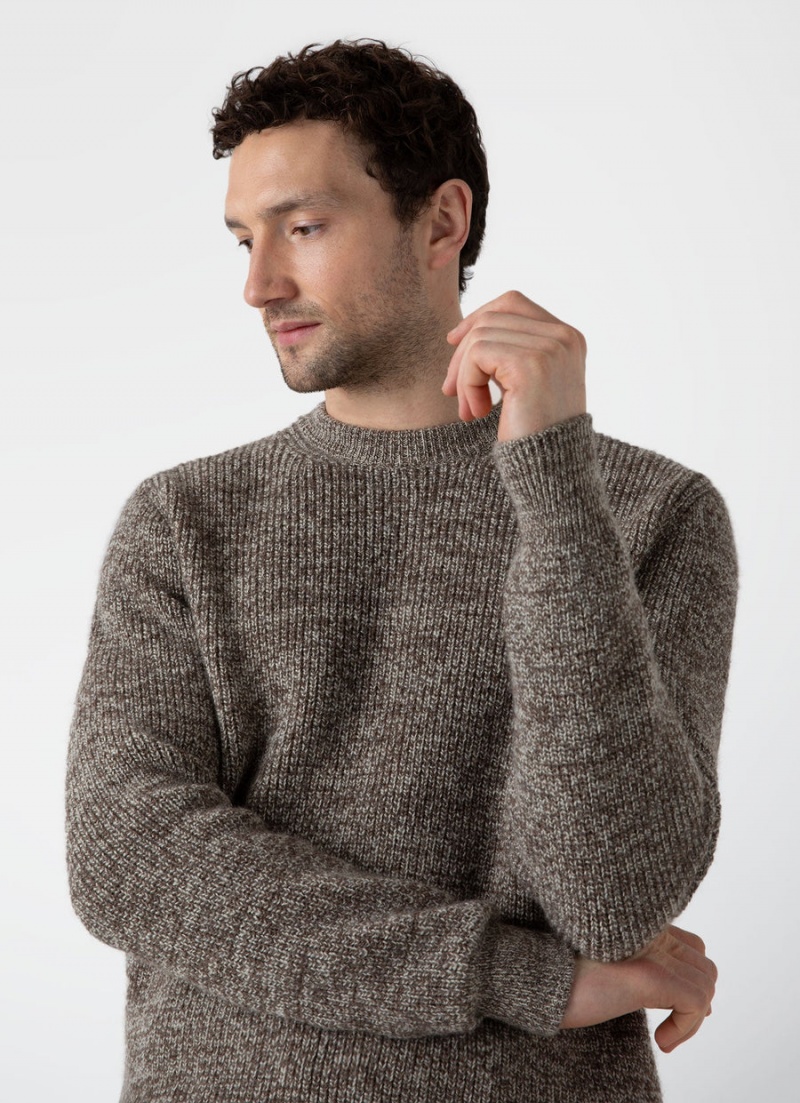 Brown Sunspel Luxury British Wool Jumper | 43257-OGMZ | USA