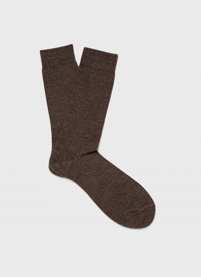 Brown Sunspel Merino Wool Socks | 57249-BWZP | USA