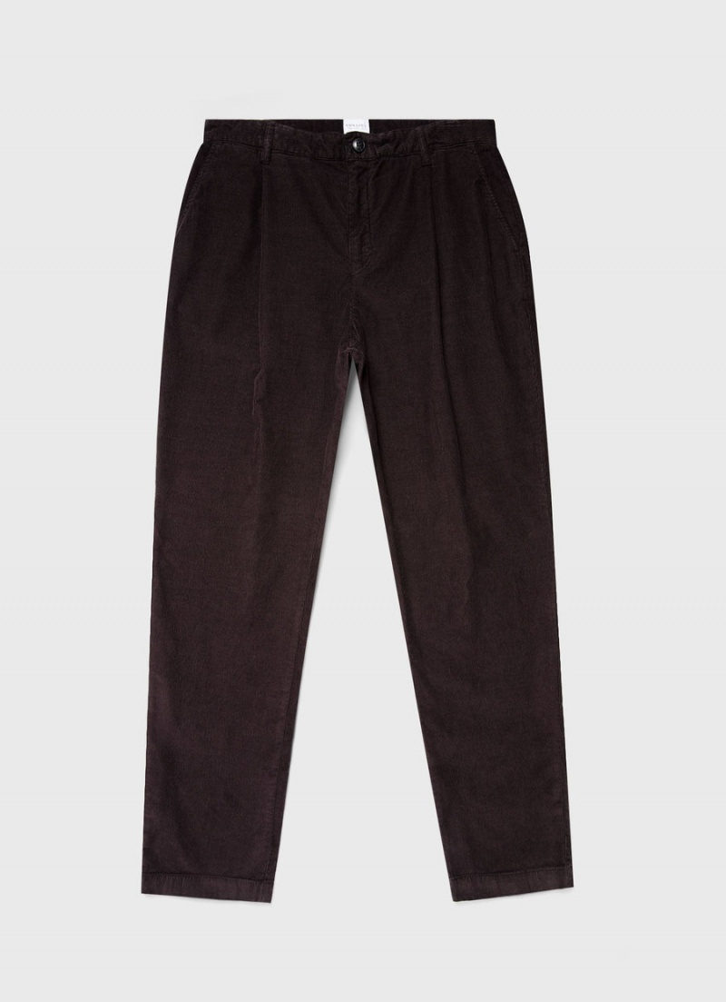 Brown Sunspel Pleated Corduroy Trouser | 63827-CYDR | USA