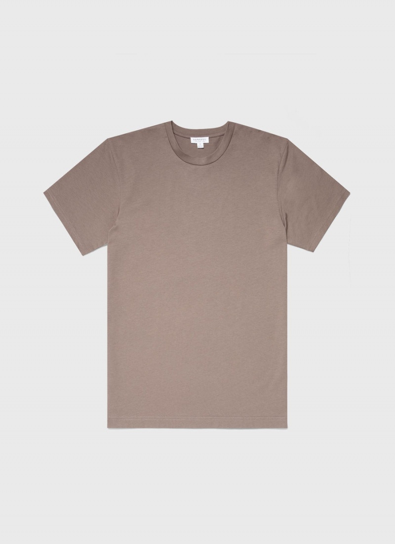 Brown Sunspel Riviera Midweight T-shirt | 20435-BSVN | USA