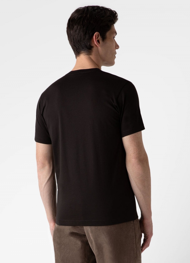 Brown Sunspel Riviera Midweight T-shirt | 53978-FSAP | USA