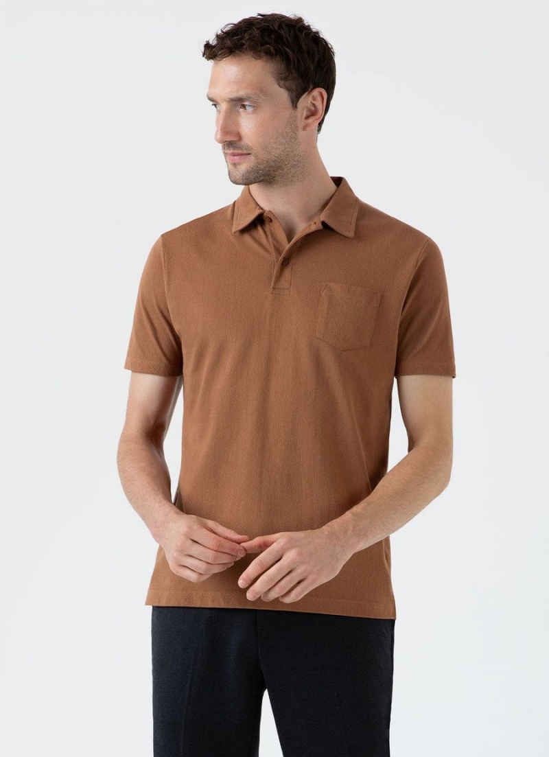 Brown Sunspel Riviera Polo Shirt | 50317-SRPZ | USA