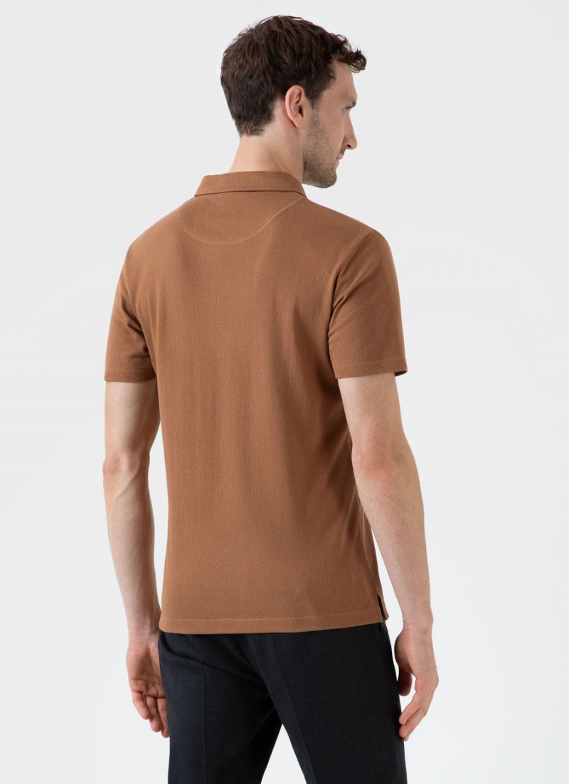 Brown Sunspel Riviera Polo Shirt | 50317-SRPZ | USA