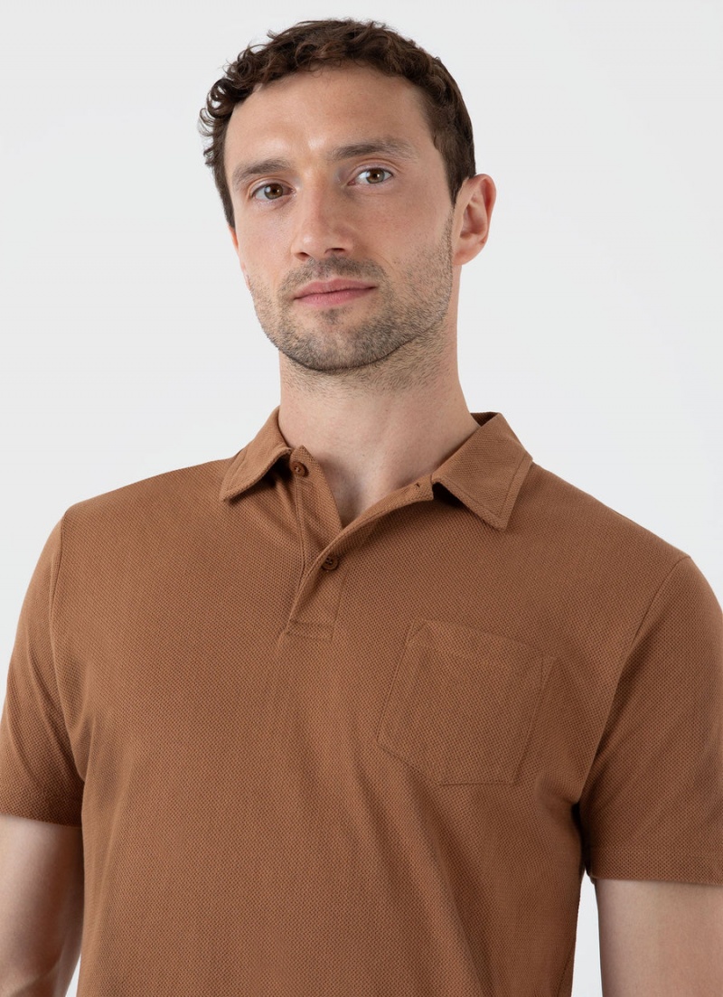 Brown Sunspel Riviera Polo Shirt | 50317-SRPZ | USA