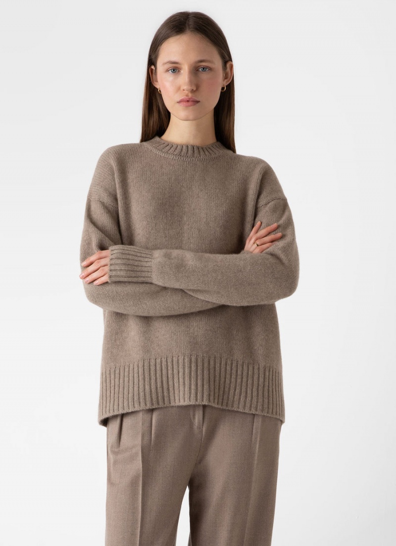 Brown Sunspel Roxburgh Cashmere Jumper | 28479-WLJR | USA