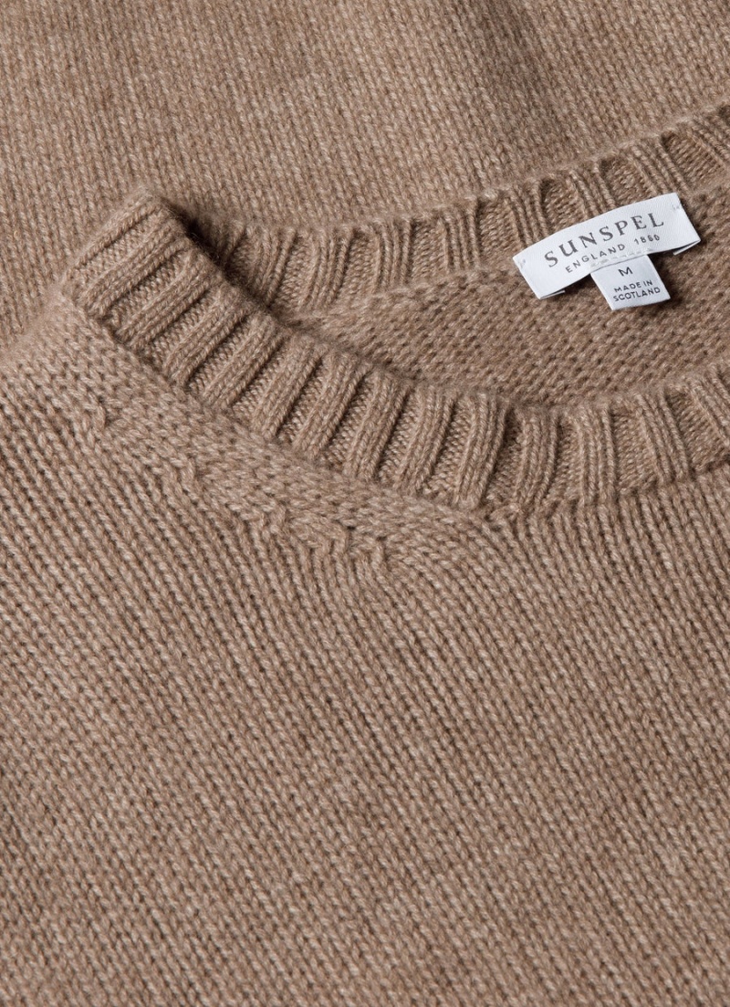 Brown Sunspel Roxburgh Cashmere Jumper | 07312-INPT | USA