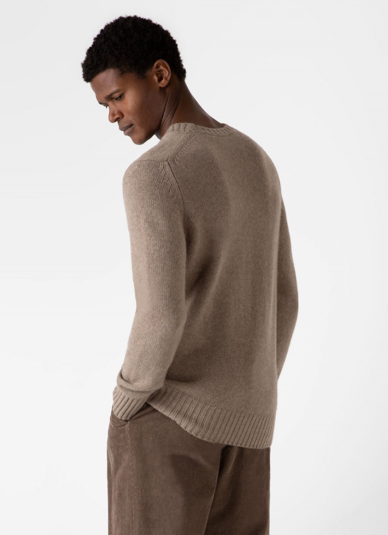 Brown Sunspel Roxburgh Cashmere Jumper | 07312-INPT | USA