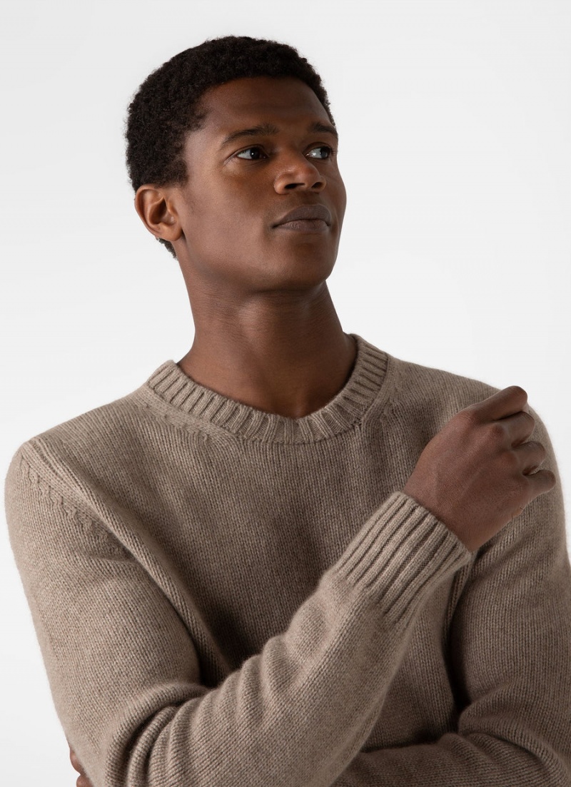 Brown Sunspel Roxburgh Cashmere Jumper | 07312-INPT | USA