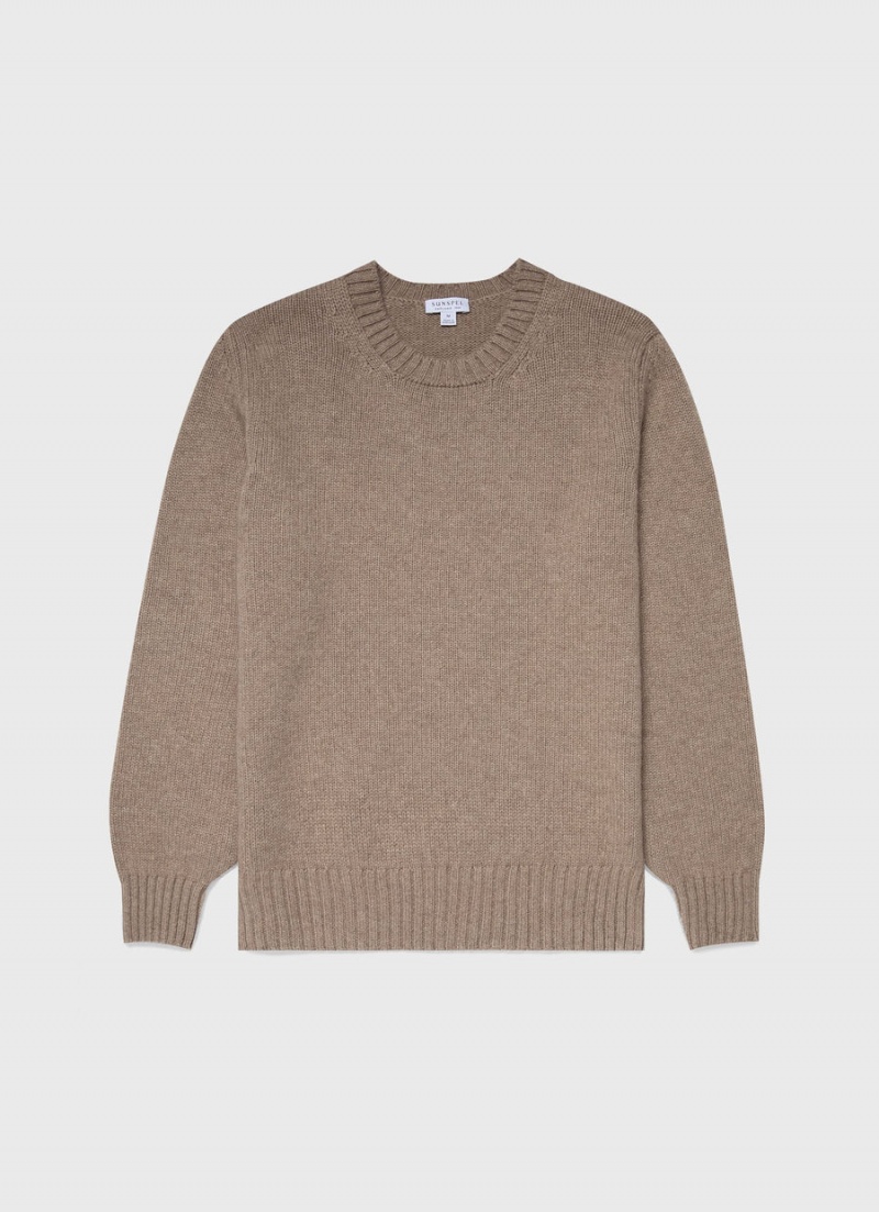 Brown Sunspel Roxburgh Cashmere Jumper | 07312-INPT | USA