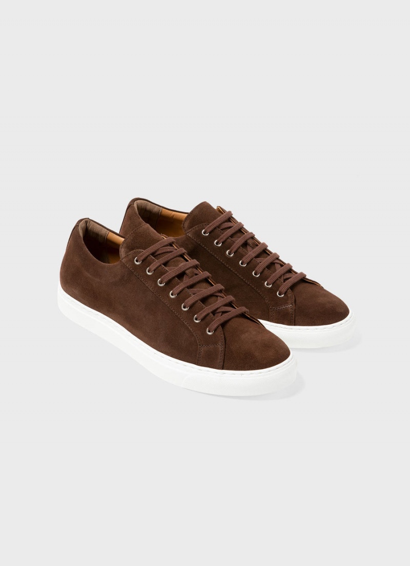 Brown Sunspel Suede Tennis Shoe | 40582-VEYJ | USA