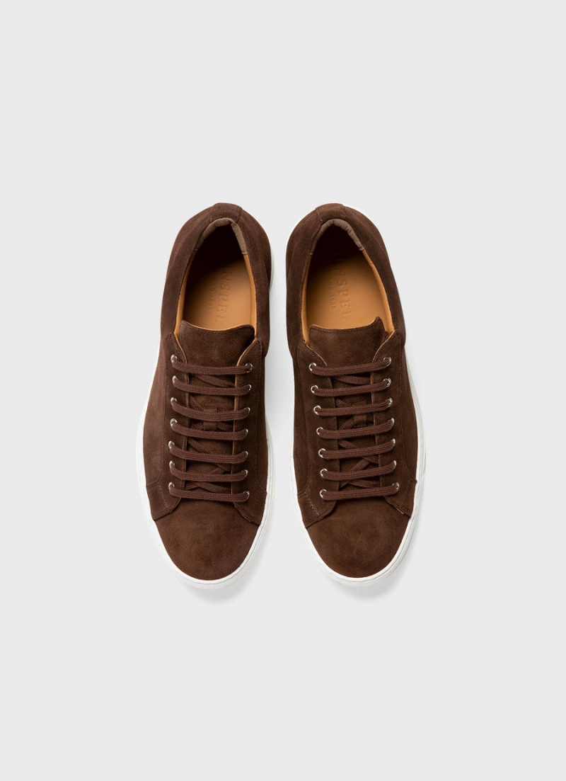 Brown Sunspel Suede Tennis Shoe | 40582-VEYJ | USA