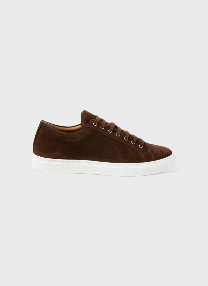 Brown Sunspel Suede Tennis Shoe | 40582-VEYJ | USA