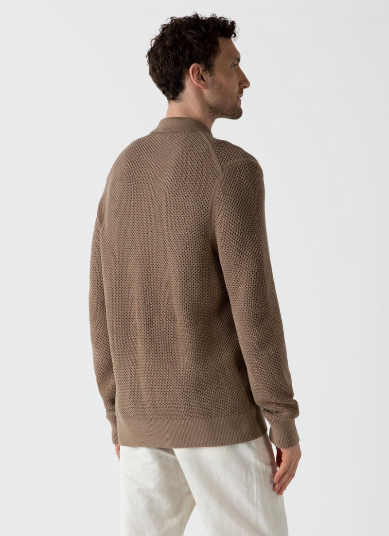 Brown Sunspel Sunspel x MR PORTER Mesh Knit Jacket | 95714-VBCU | USA