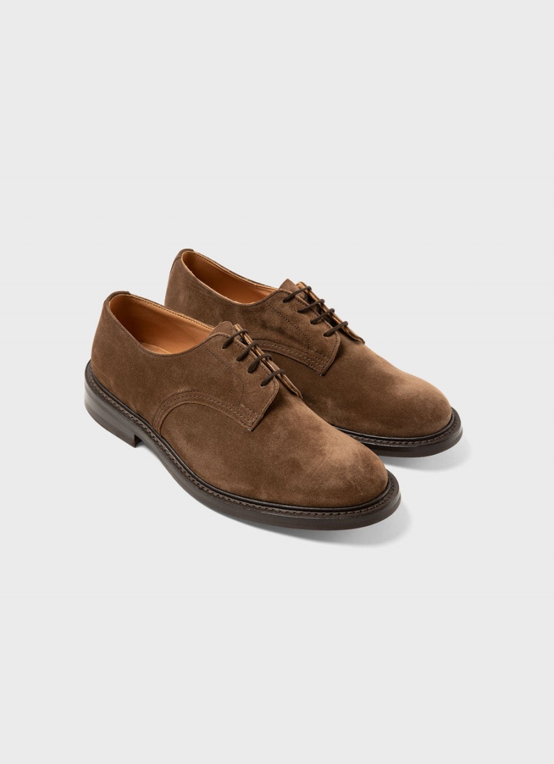 Brown Sunspel Sunspel x Trickers Suede Derby Shoe | 49713-WNOB | USA