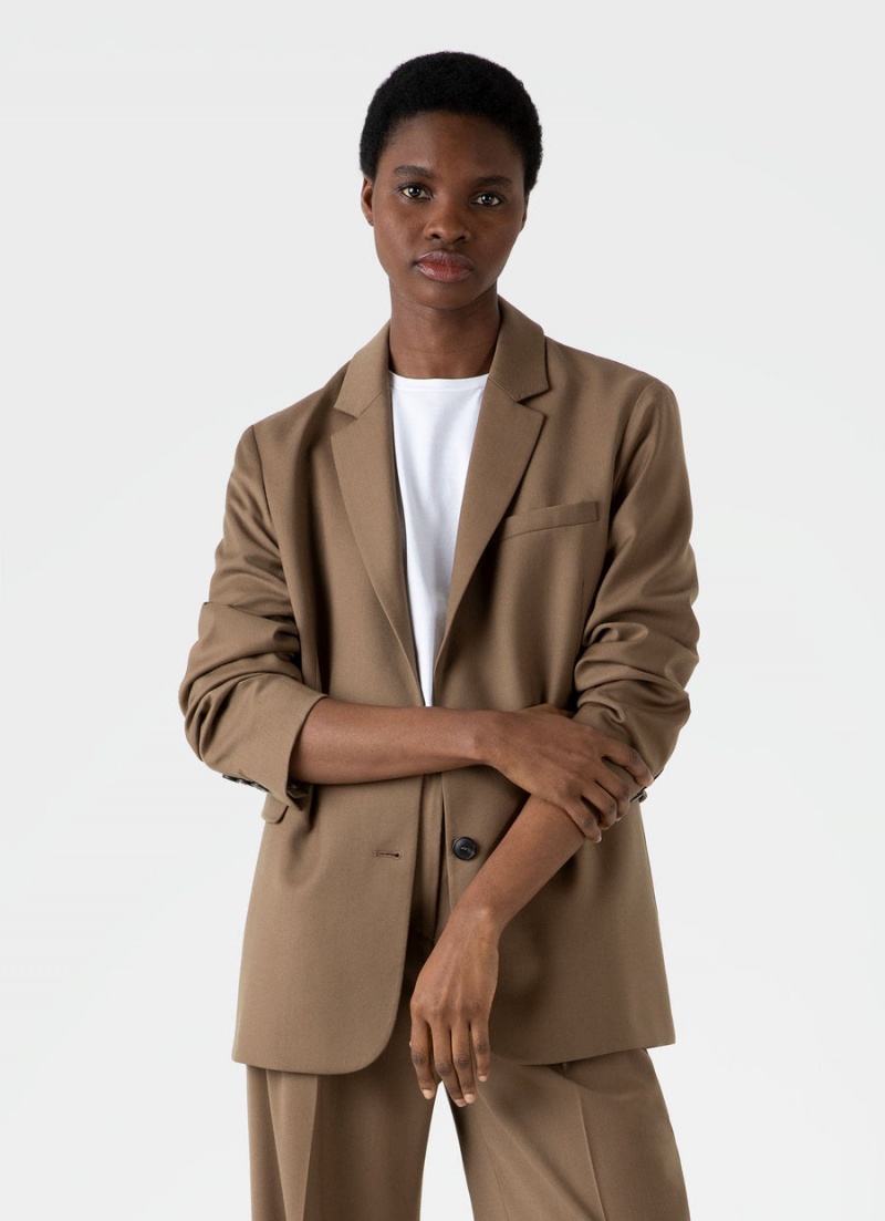 Brown Sunspel Wool Blazer | 69018-LUCQ | USA