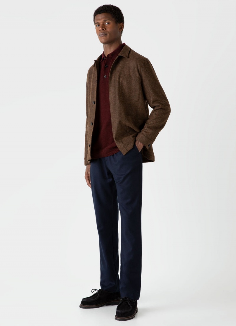 Brown Sunspel Wool Twin Pocket Jacket | 98345-OKDZ | USA