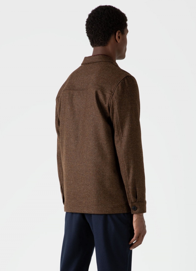 Brown Sunspel Wool Twin Pocket Jacket | 98345-OKDZ | USA