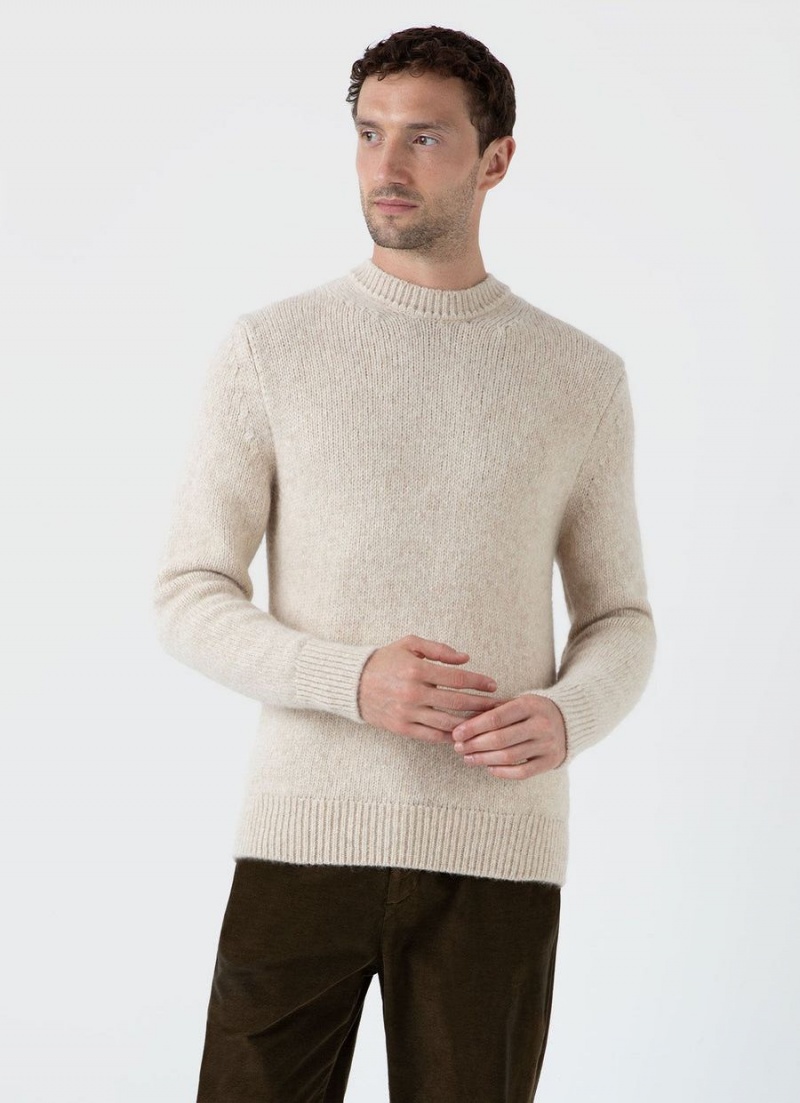 Ecru Sunspel Alpaca Wool Jumper | 97826-DAJS | USA