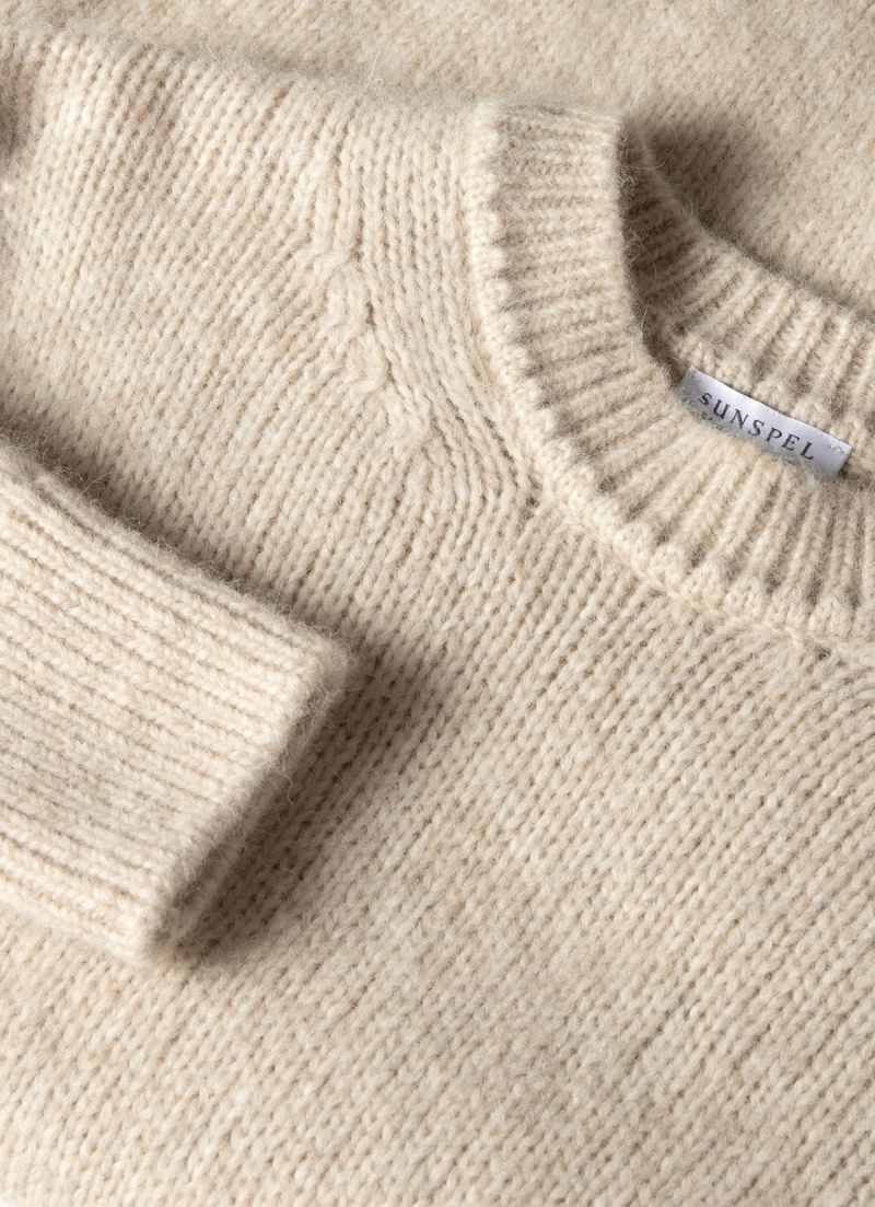 Ecru Sunspel Alpaca Wool Jumper | 97826-DAJS | USA