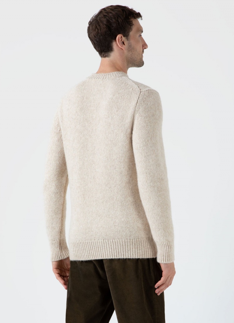 Ecru Sunspel Alpaca Wool Jumper | 97826-DAJS | USA