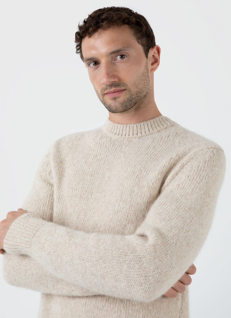 Ecru Sunspel Alpaca Wool Jumper | 97826-DAJS | USA