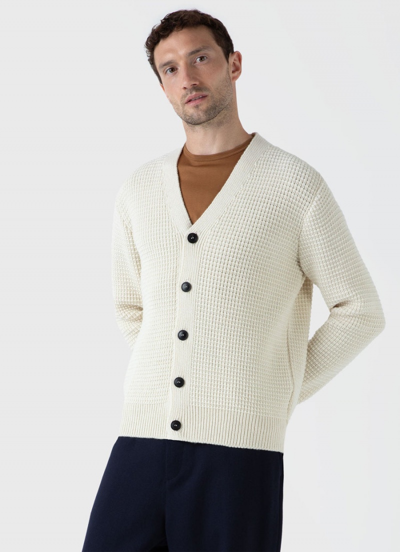 Ecru Sunspel Fisherman Cardigan | 10987-ZREQ | USA