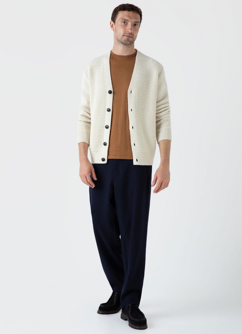 Ecru Sunspel Fisherman Cardigan | 10987-ZREQ | USA