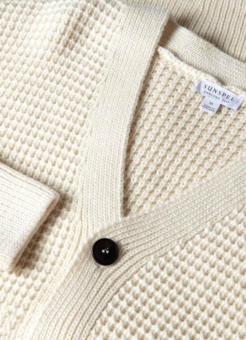 Ecru Sunspel Fisherman Cardigan | 10987-ZREQ | USA