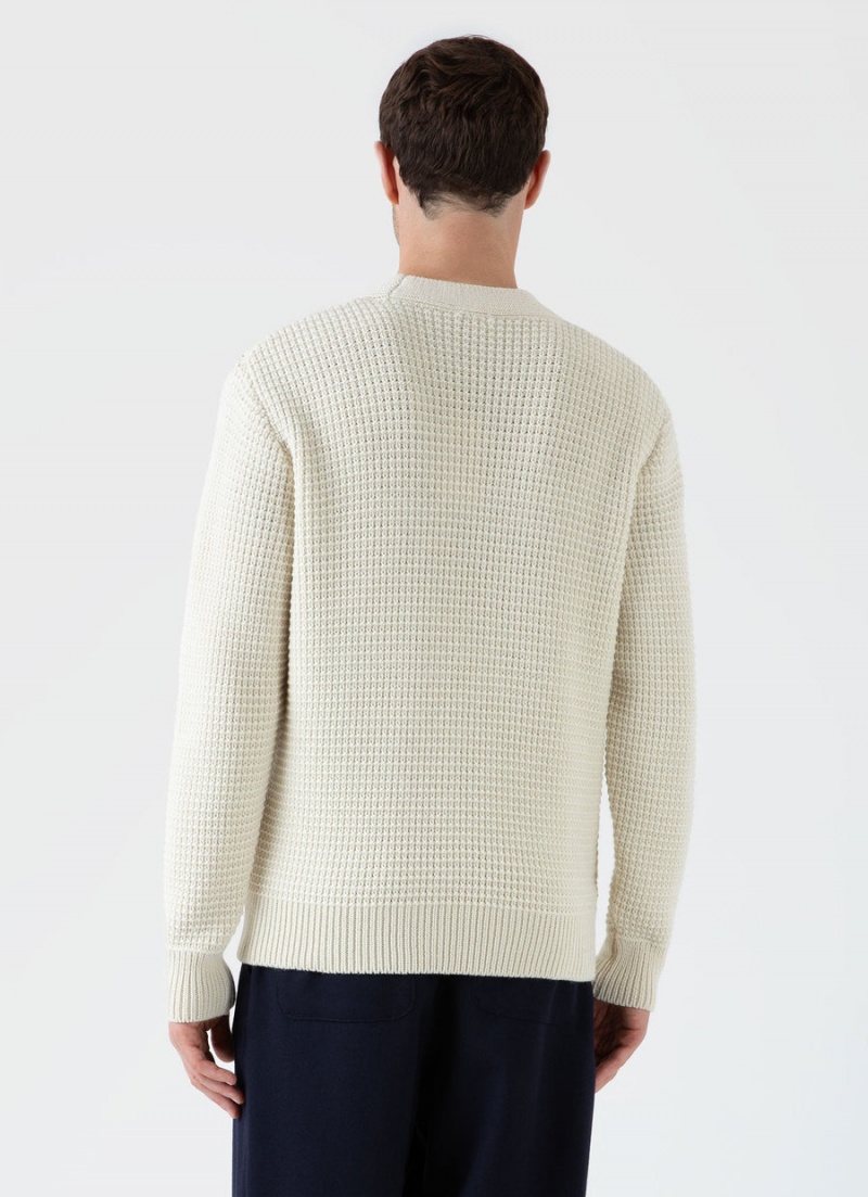 Ecru Sunspel Fisherman Cardigan | 10987-ZREQ | USA