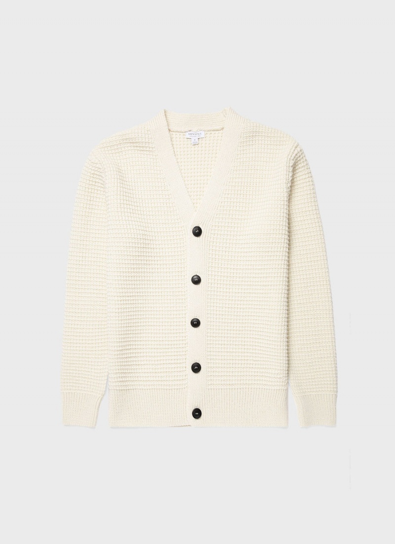 Ecru Sunspel Fisherman Cardigan | 10987-ZREQ | USA