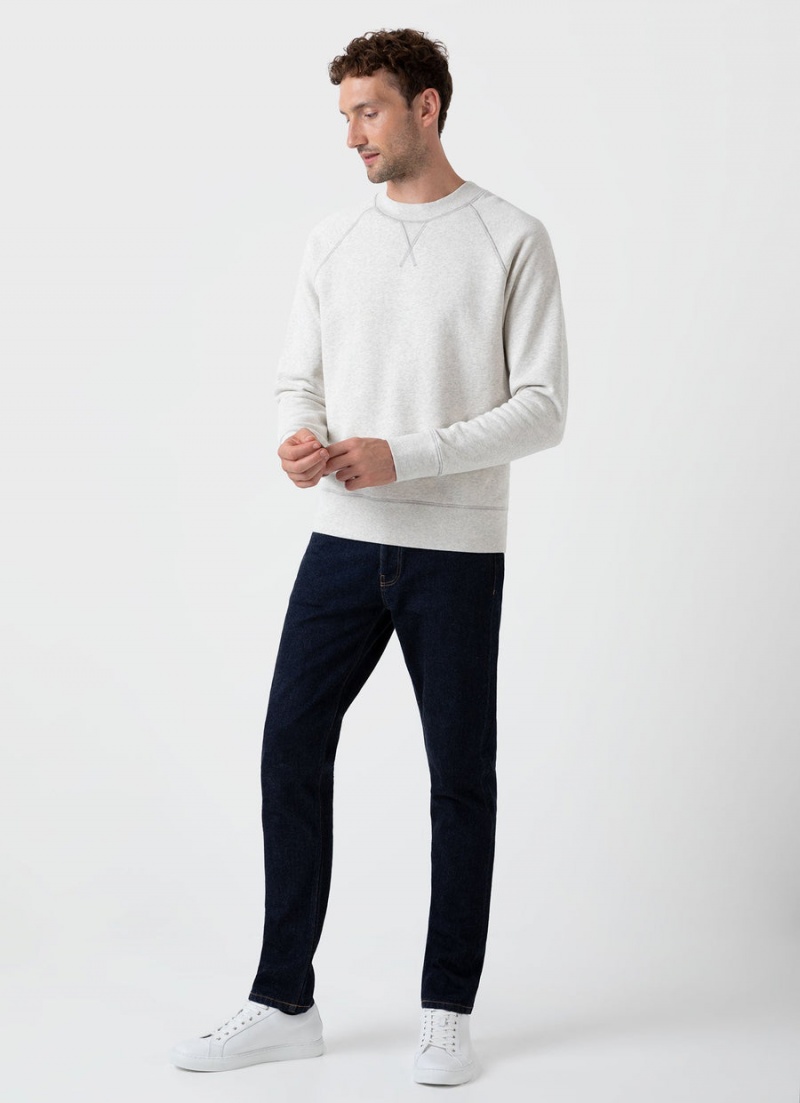 Ecru Sunspel Fleeceback Sweatshirt | 61358-UODH | USA