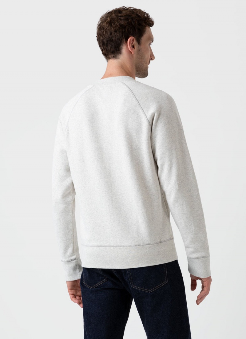 Ecru Sunspel Fleeceback Sweatshirt | 61358-UODH | USA