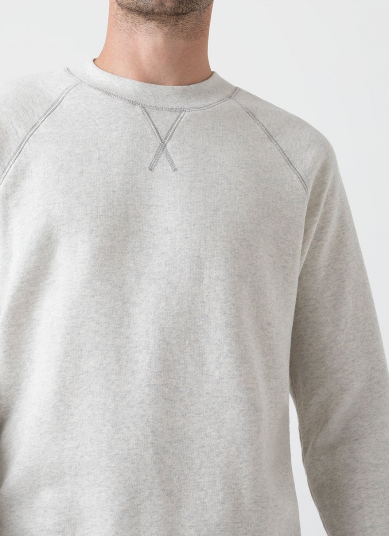 Ecru Sunspel Fleeceback Sweatshirt | 61358-UODH | USA