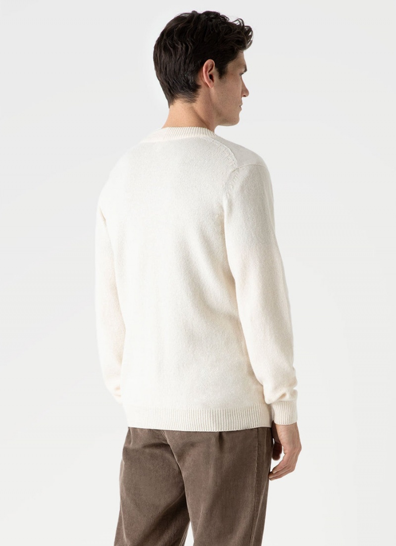 Ecru Sunspel Lambswool Cardigan | 37864-ZURM | USA