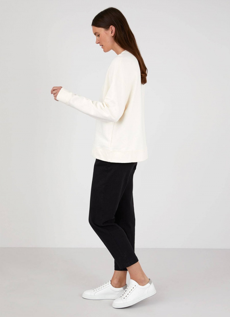 Ecru Sunspel Relaxed Loopback Sweatshirt | 13826-FBGE | USA